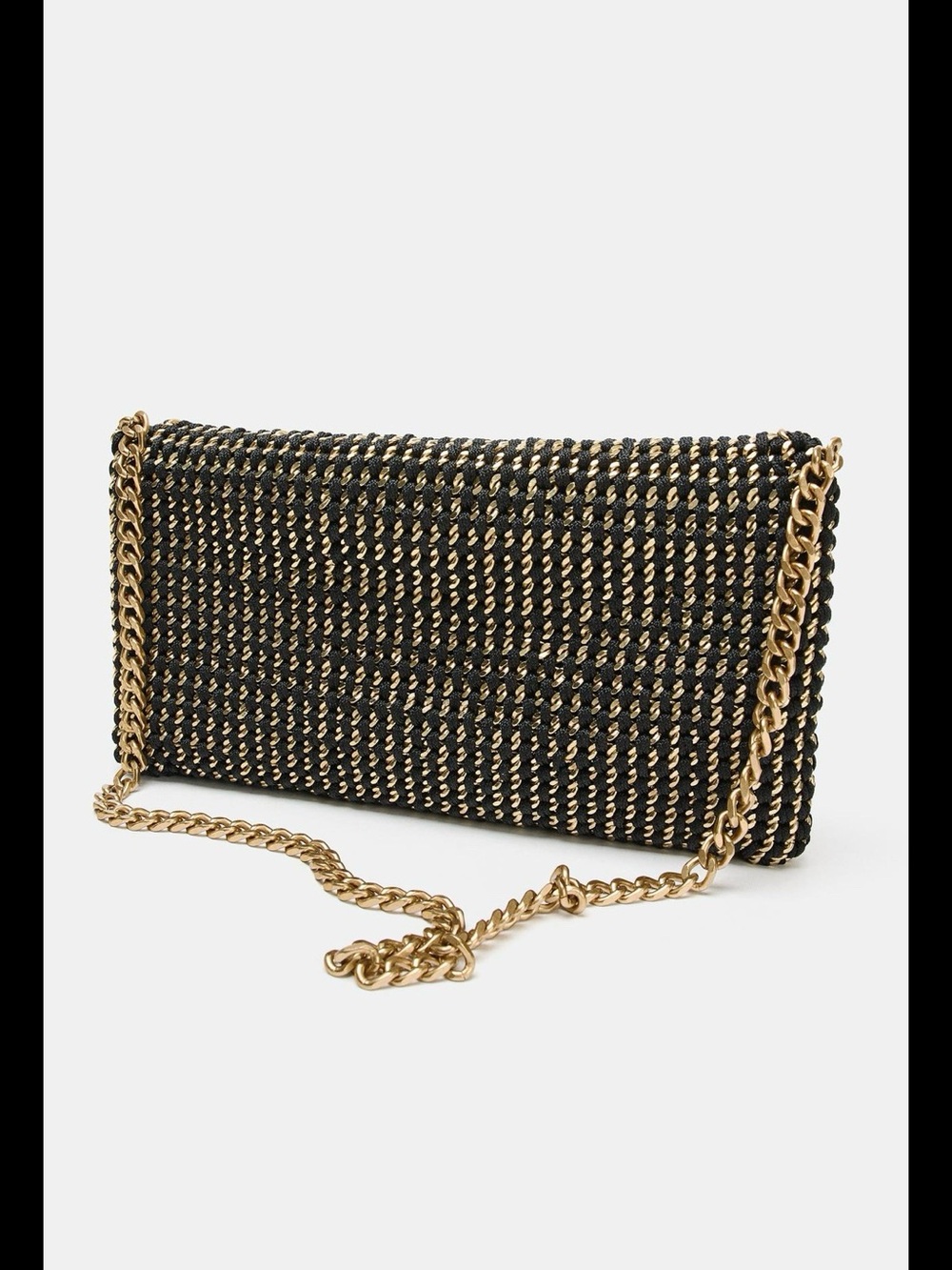 ZARA METALLIC FABRIC CROSSBODY BAG